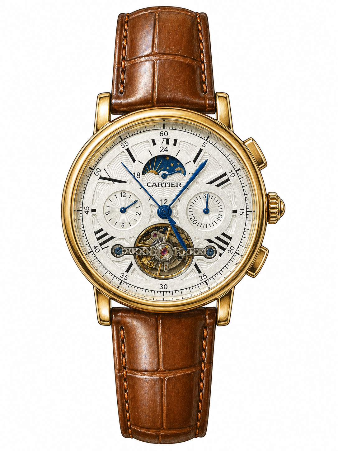 ساعة cartier رجالية جلد 158