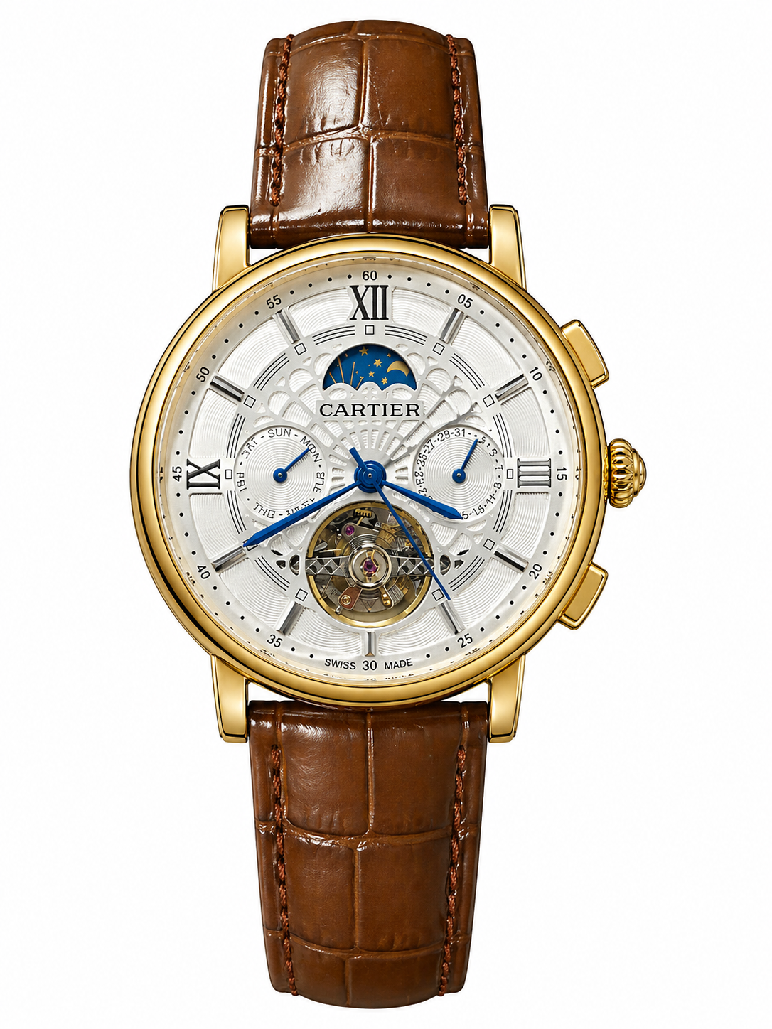 ساعة cartier رجالية جلد 246