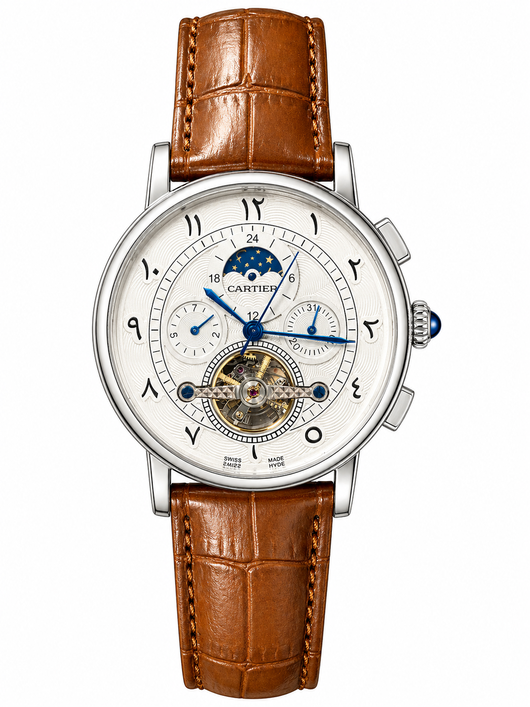 ساعة cartier رجالية جلد 534
