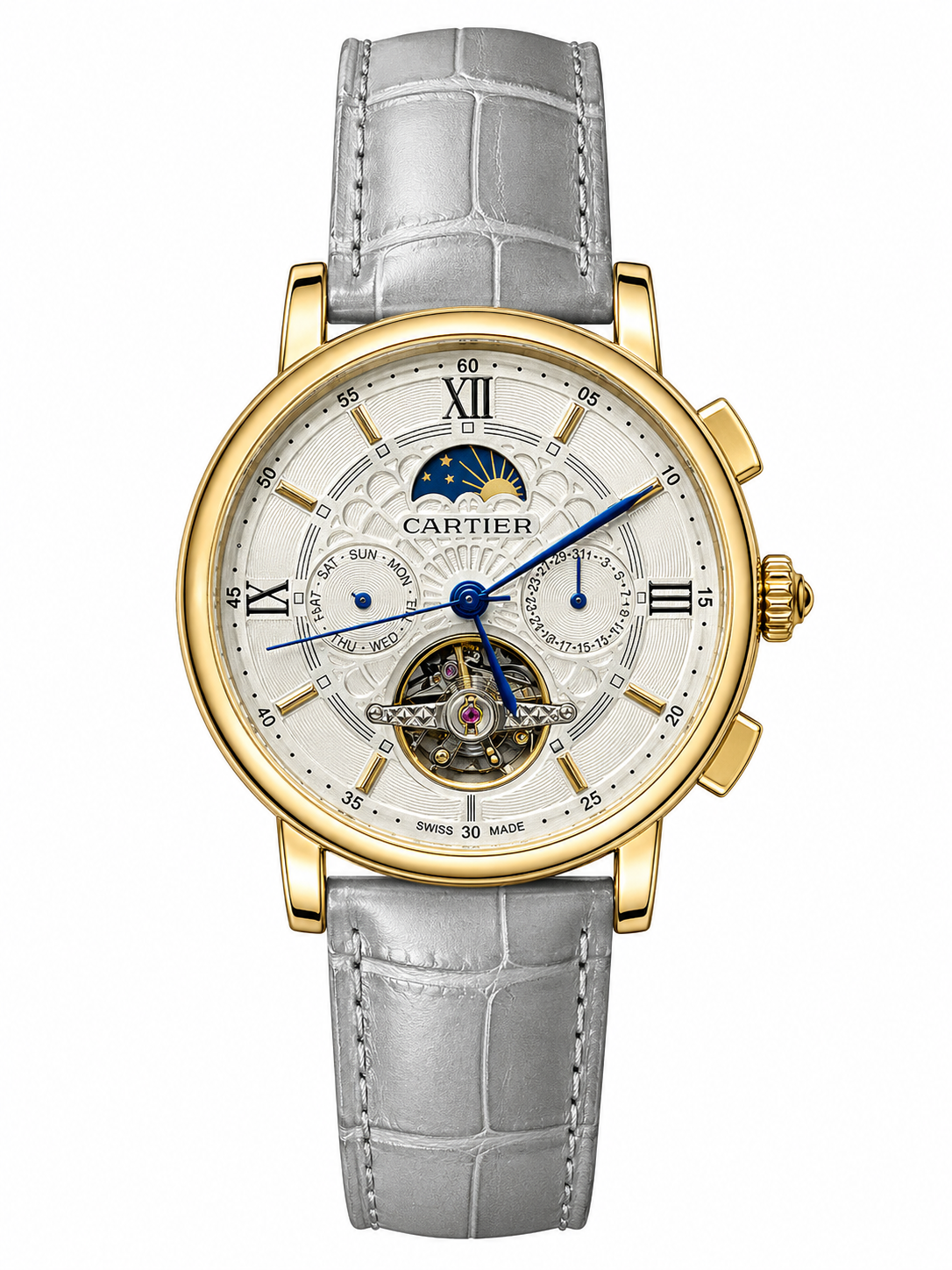 ساعة cartier رجالية جلد 813