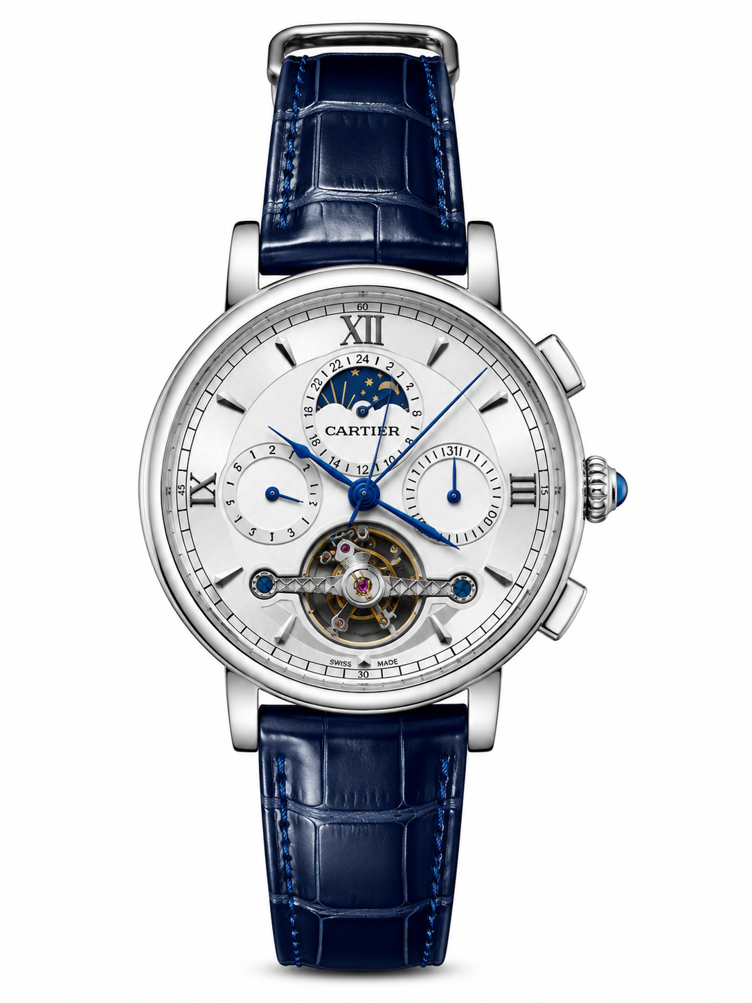 ساعة cartier رجالية جلد 222